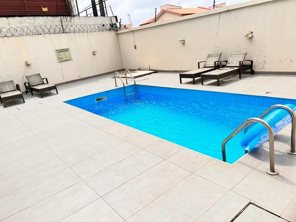 Top 5 Short Lets in Lagos: Affordable Apartments for Rent in 2025 | ApartmentsNG.com Swimming pool of a short let at Oniru Lagos