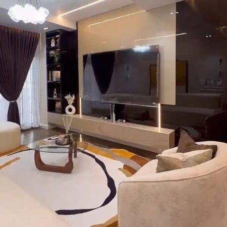 Why choose a short let when in Lagos Executive unit of Rias Apartments Lekki showing living room