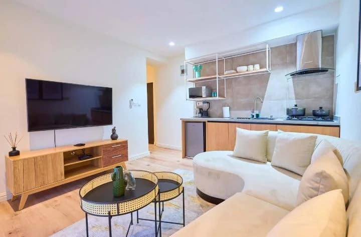 Why choose a short let when in Lagos Living room at Casa Apartments Lekki Phase 1